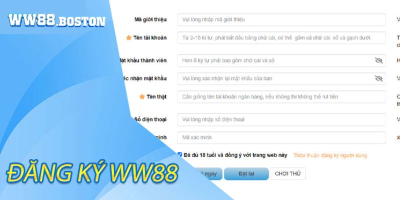 Hướng dẫn đăng ký WW88 chi tiết nhất cho tân thủ